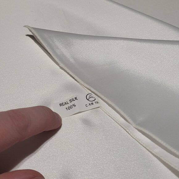 White Floral Silk Square Scarf - Picture 4 of 5